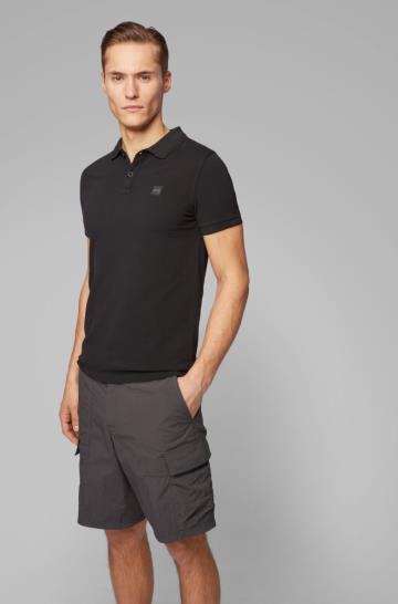 Koszulki Polo BOSS Slim Fit Czarne Męskie (Pl65429)